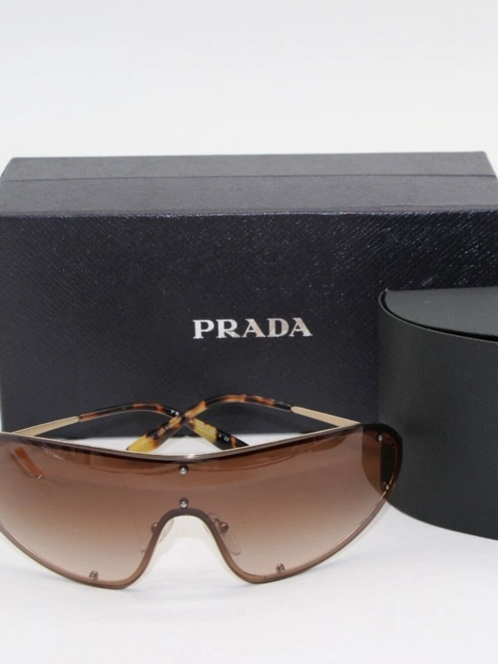 Prada Catwalk Shield Sunglasses SPR 73V ZVN - 6S1 120 - Brown/Leopard